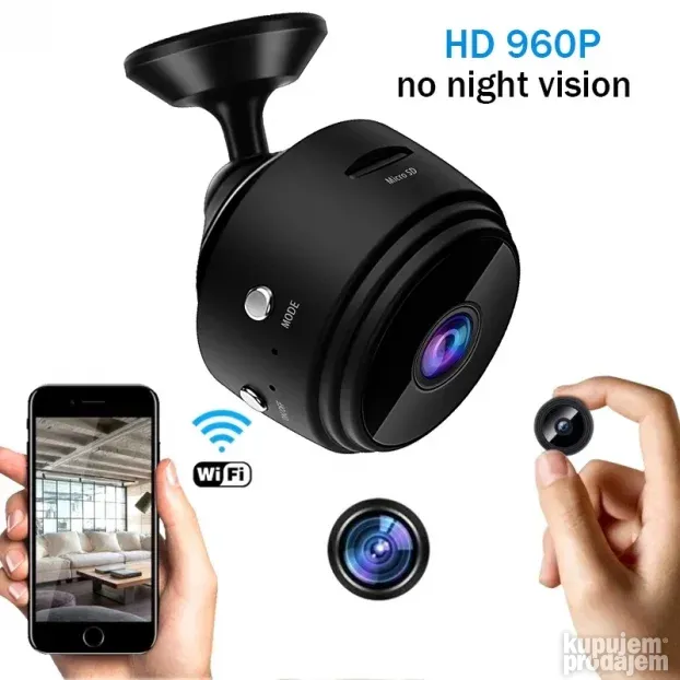 A9 mini WIFI nadzorna špijunska kamera - CRNA
