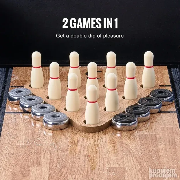 VEVOR 2-u-1 shuffleboard i stoni bowling set