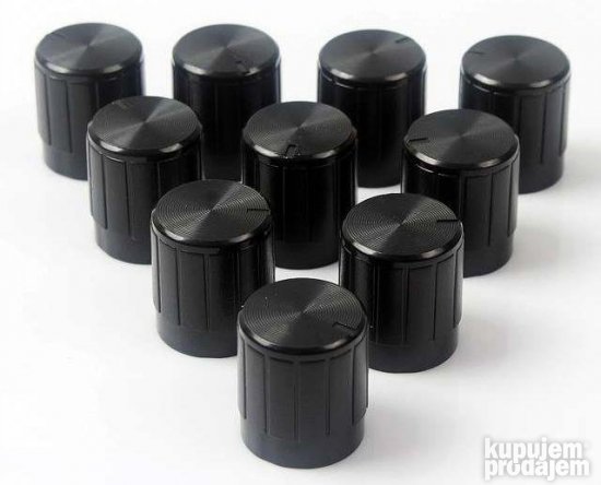 Plastično crno 6mm dugme za Potenciometar VK