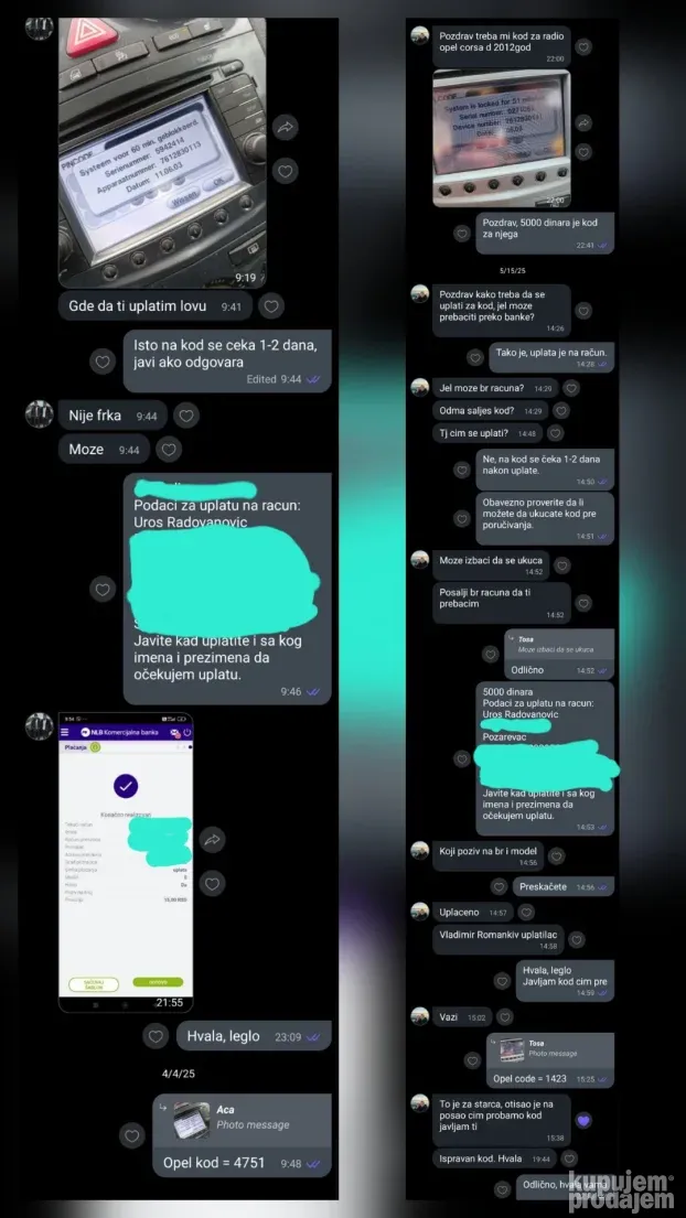 Opel Radio Kod Online Dekodiranje Bosch Corsa