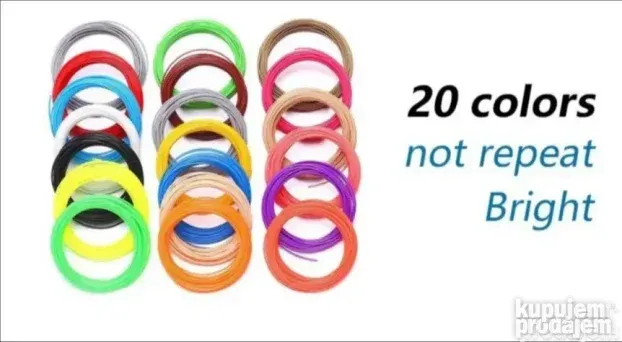 Filament za 3D olovke 20 boja 200m-Filament za 3D olovke 20