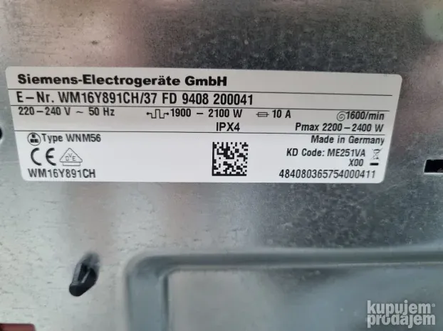 Siemens 8 kg.  Automatsko doziranje