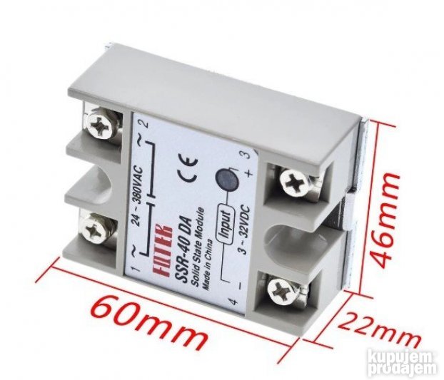 Solid state relej dc  3-32v to ac 40 A