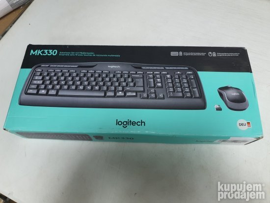 Bežična Tastatura i Miš MK330 (Crna) Nemacka- Logitech