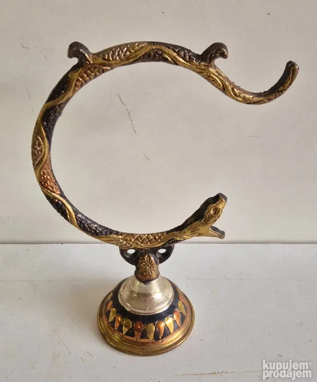 Izuzetna stara mesingana figura Zmija