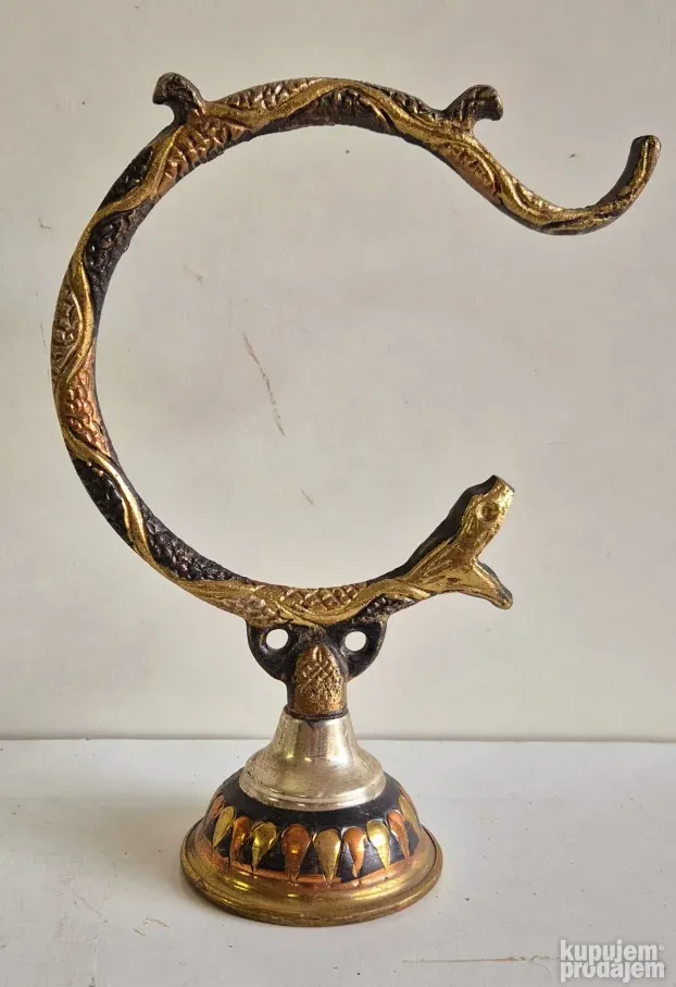 Izuzetna stara mesingana figura Zmija