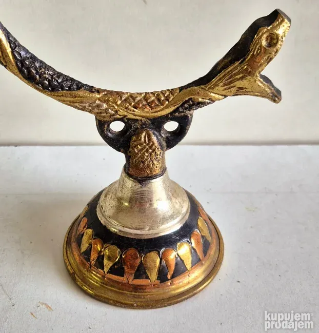 Izuzetna stara mesingana figura Zmija