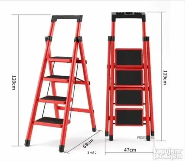 Metalne merdevine sa 4 stepenika sklopive prenosive