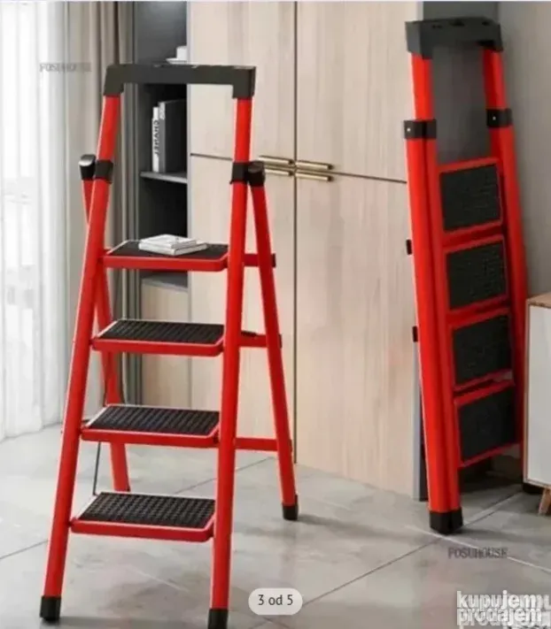 Metalne merdevine sa 4 stepenika sklopive prenosive