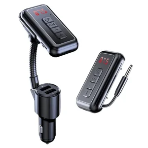 FM transmiter Y4 USB TF Bluetooth 5.0, call ID, modlularni