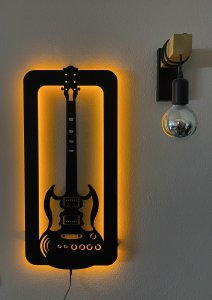Zidni ukras slika GUITAR led svetlo NOVO