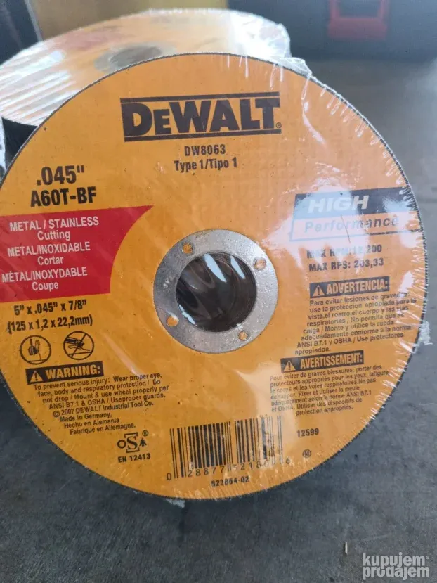 Dewalt ploce za metal  tanke