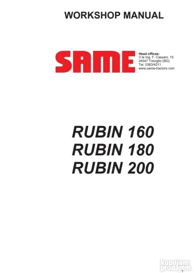 Same Rubin 160 180 200 Radionicki prirucnik