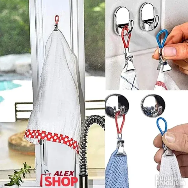 Štipaljke sa omčom za peškire i kuhinjske krpe set 6komada