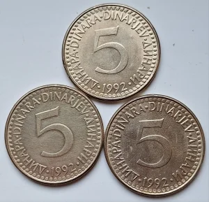 5 Dinara 1992 Ređa