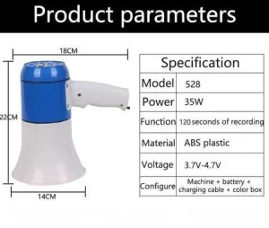Bluetooth prenosivi punjivi na baterije megafon prenosni