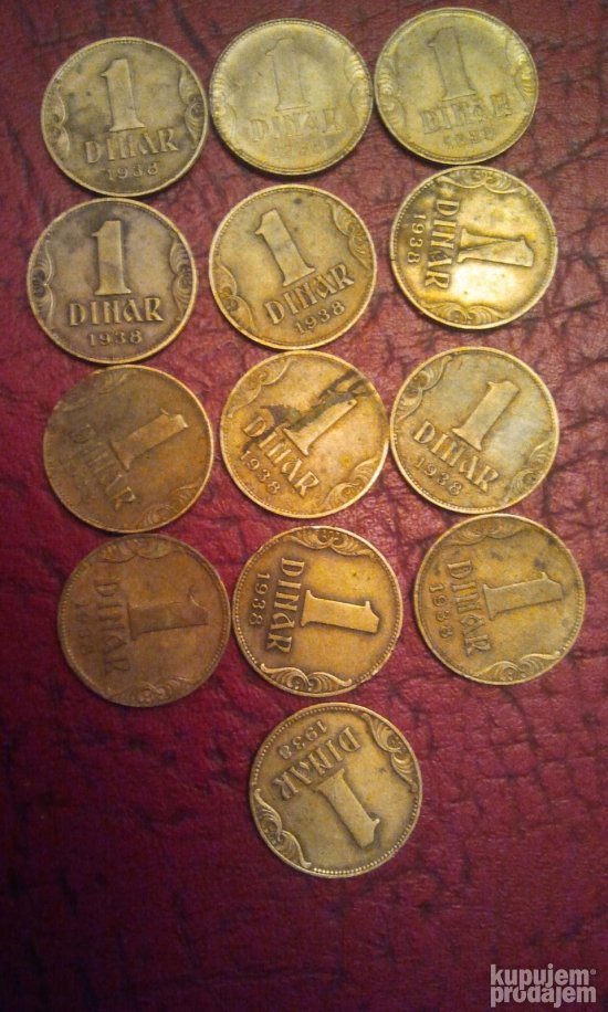 kovanica jugoslavija 1 dinar 1938