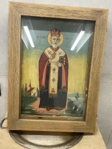 Ikona na dasci Pravoslavna u hrastovoj kutiji