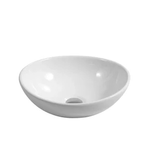 Okrugli keramički umivaonik - 40 x 33 cm, bela boja