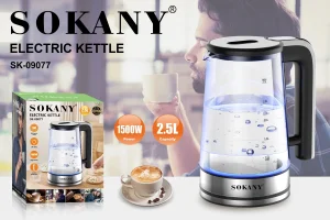 Stakleni električni čajnik, kuvalo SK-09077 - 2,5L, 1500W
