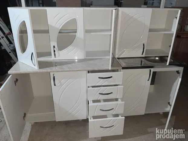 POVOLJNO!Kuhinja 2m medijapan LIST u beloj boji!