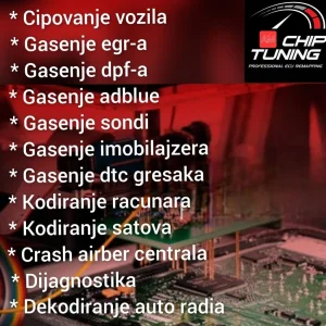Chip tuning, dpf off, egr off, dtc off, flap off, adblue off