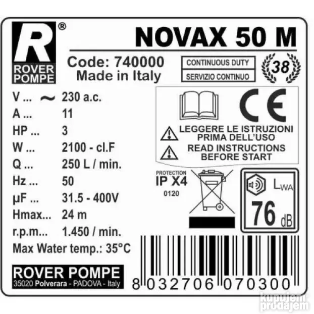Pumpa za pretakanje Novax M50 ROVER