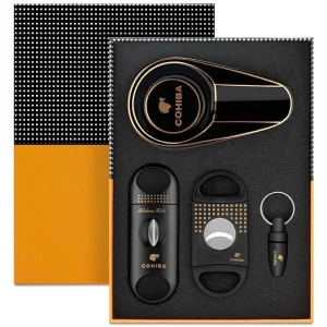 COHIBA SET Pepeljara Giljotina Bušač V Sekač crni
