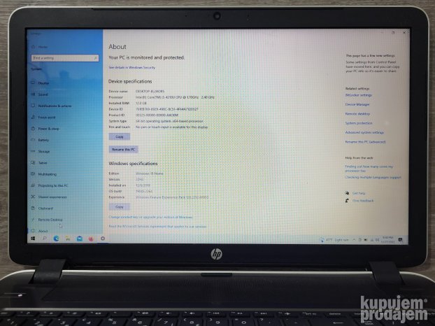 Laptop HP Pavilion 17-f040nz i5-4210U 12GB HD+ 17.3"