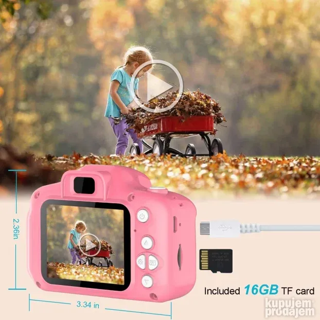 Dečija Digitalna kamera za decu KIDS CAMERA Pink