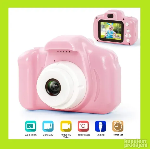 Dečija Digitalna kamera za decu KIDS CAMERA Pink