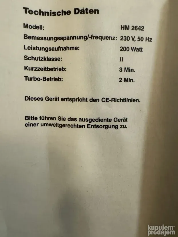 Mikser br.26 CIATRONIC, uvoz Svajcarska