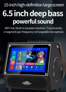 Karaoke sistem sa touch tabletom i dva mikrofona za pevanje