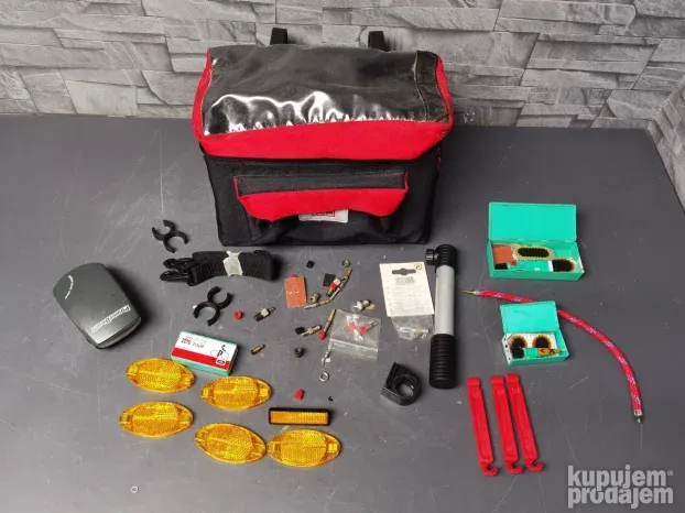 TCM torba za bicikl + SET za popravku