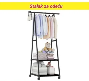 Pokretni štender za garderobu sa policama