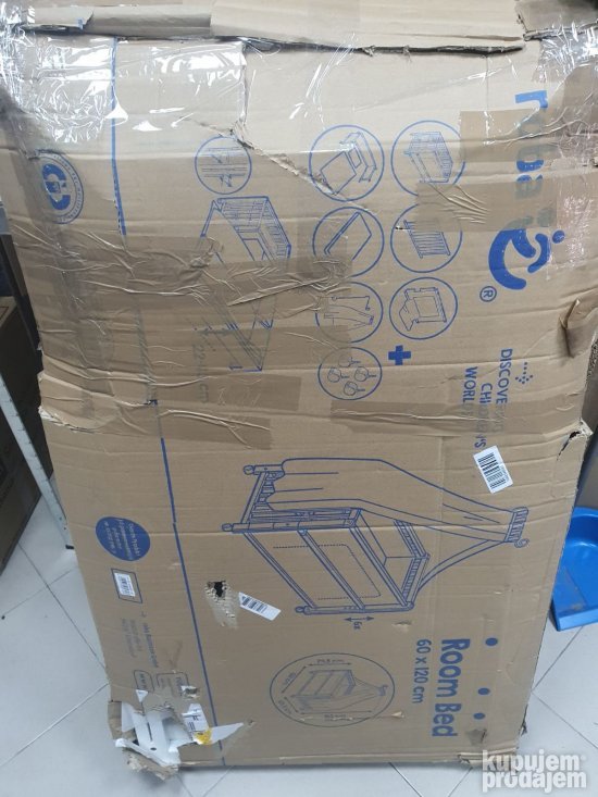 Drveni Krevetac za Decu 60x120cm Beli - Roba