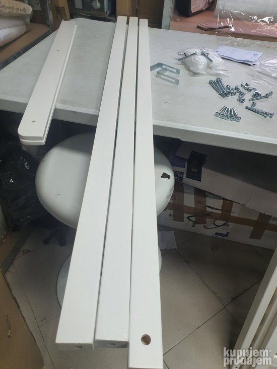 Drveni Krevetac za Decu 60x120cm Beli - Roba