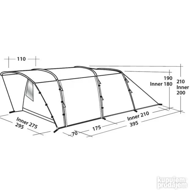 EASY CAMP Palmdale 500 Tunnel tent blue