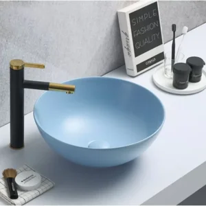 Lavabo nadgradni na ravnu ploču 7008pm fi415 plavi mat