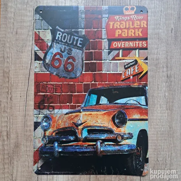 Metalna tabla ROUTE 66 Trailer park