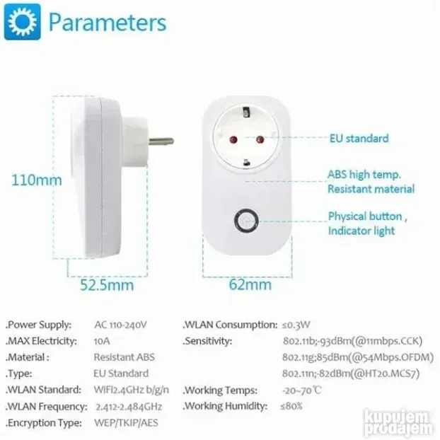 WiFi Smart Socket Pametna utičnica SONOFF S20 - 10A