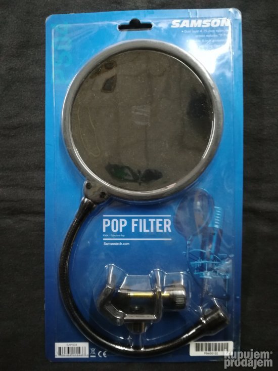 Samson PS04 Pop Filter Per Microfono - Schermo Antivento Doppio Strato, Braccio Pieghevole 20cm - Foto 7