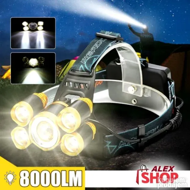 Profi lampa za glavu Led 5 dioda punjiva