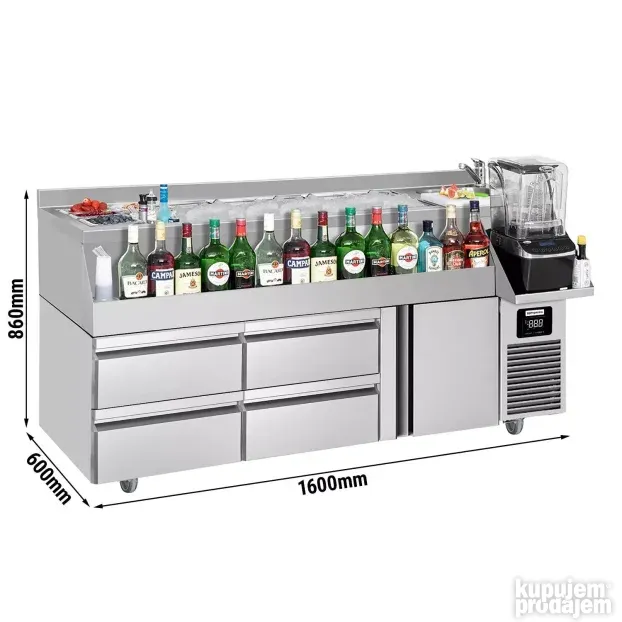 Rashladni sto za bar i piće 1600x600mm
