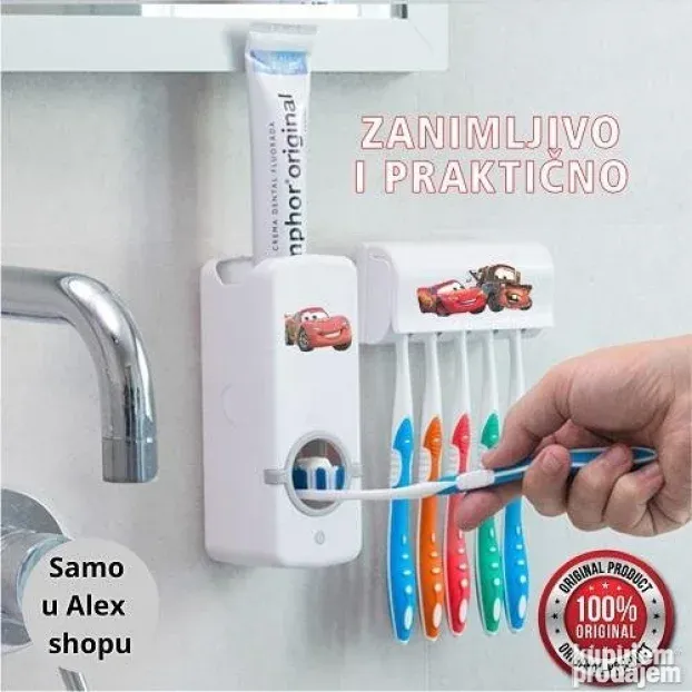 Dečiji dozer za pastu i držač četkica