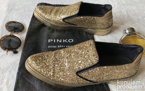 PINKO ORIGINAL zlatne mokasine patike 39