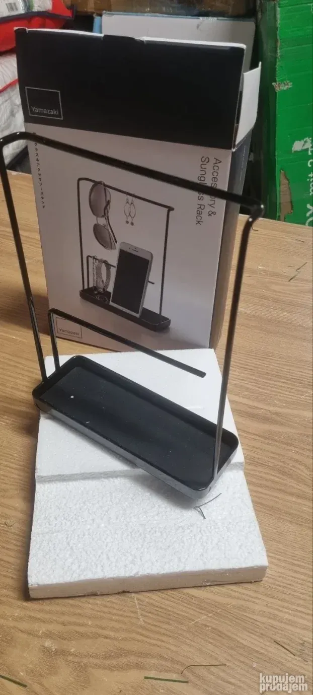 YAMAZAKI Tower 6988 stalak za nakit, čelik, crna