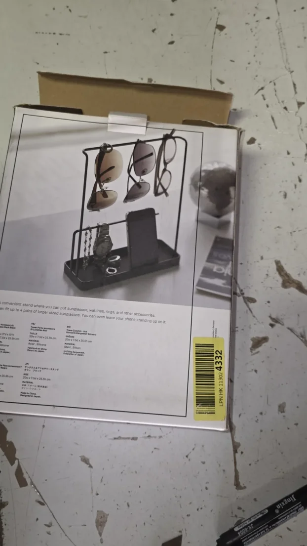 YAMAZAKI Tower 6988 stalak za nakit, čelik, crna