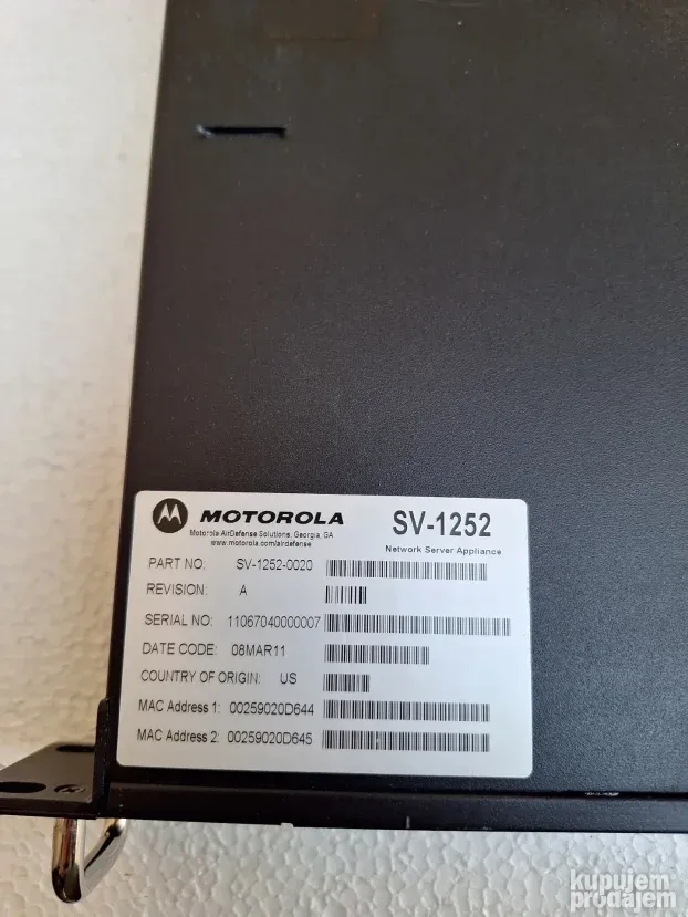 Hitno! Motorola SV-1252 AirDefense Services Network Server