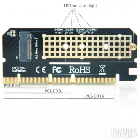 Adapter NGFF M.2 SSD na PCIE Novo Ima Akcijana stanju
